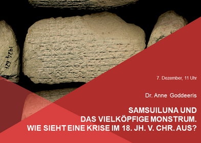 Veranstaltungsflyer mit Datum (7.Dezember), Uhrzeit (11 Uhr), Name der Referentin und Veranstaltungstitel