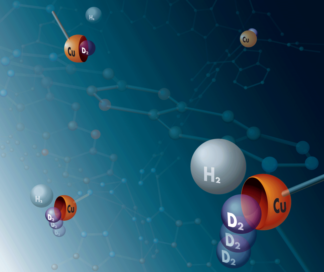 Artist’s view of a metal-organic framework for deuterium capture enlarge the image: