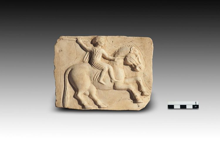 Relief model of a mounted soldier from the Hellenistic period.