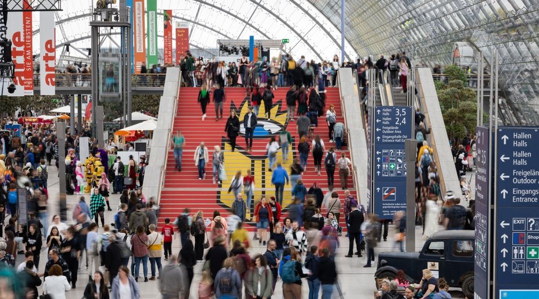 Glashalle bei der Leipziger Buchmesse