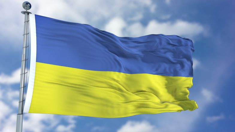 Zu sehen ist die Flagge der Ukraine