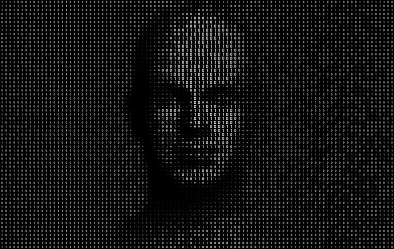 Schwarzer Hintergrund, Binärcode in weißer Schrift über die ganze Fläche