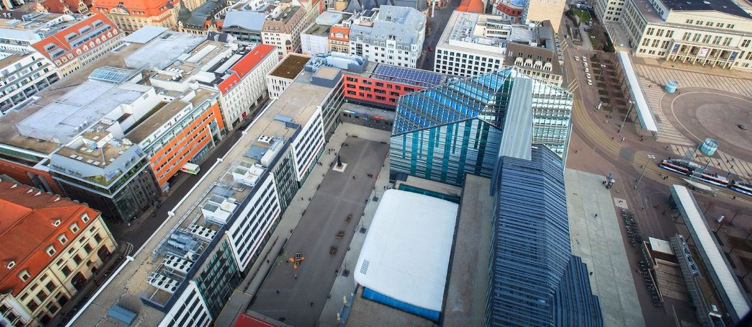 Foto: Luftaufnahme vom Campus Augustusplatz