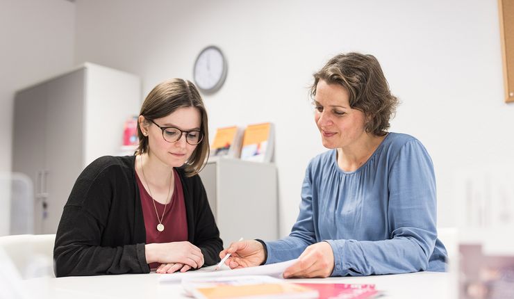 Ein Beratungsgespräch in der Universität