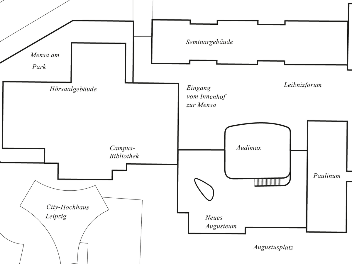 Standplan Campus Augustusplatz, Grafik: Thomas Häse - Universität Leipzig