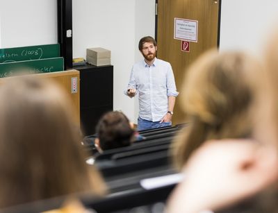 Lecturer during a lecture