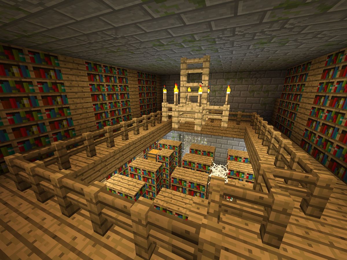 zur Vergrößerungsansicht des Bildes: Zu sehen ist eine virtuell erstellte Bibliothek.