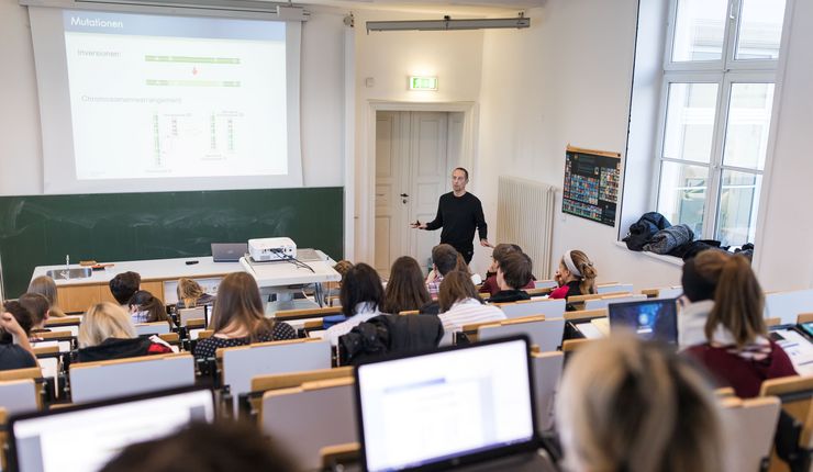 Lecture in an auditorium