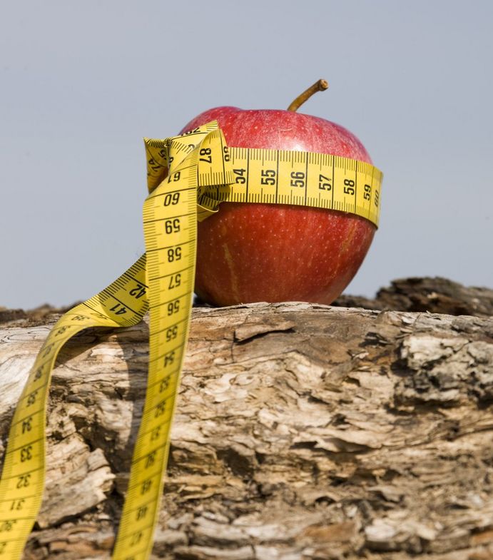 Die "Apfel-Körperform" deutet bei Menschen auf eine ungesunde Ernährung hin.