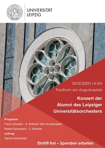 Flyer im CD der Uni mit Abbildung des Paulinums und den Angaben zum Konzert