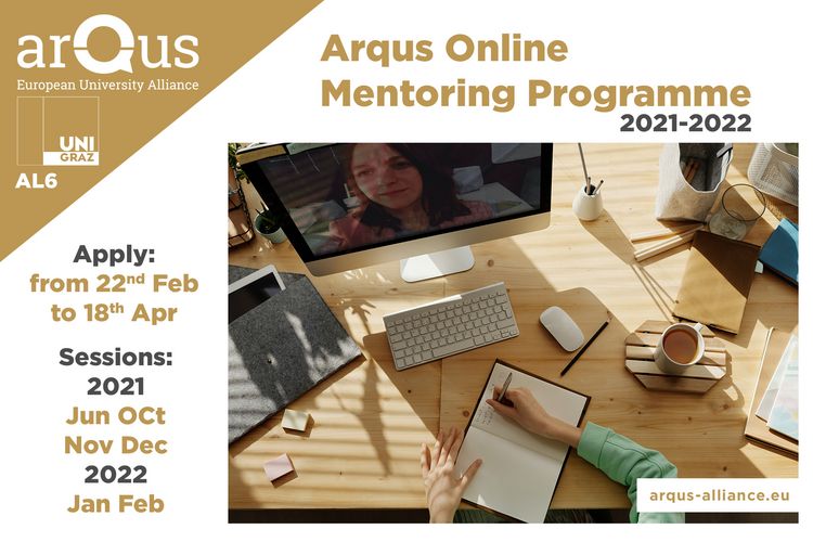 Online-Banner für das Arqus Online Mentoring Programme 2021–2022