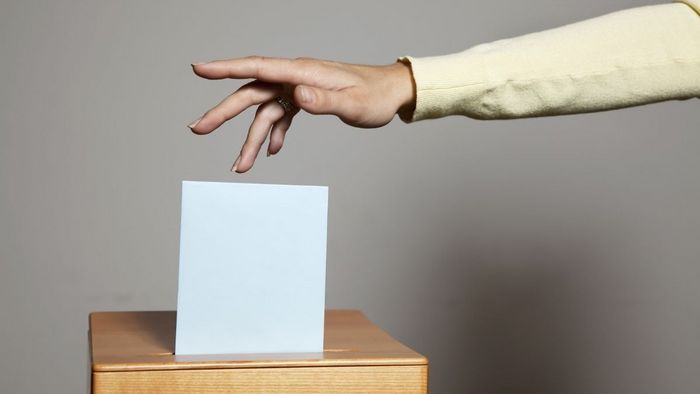 Drei Beauftragte wurden im Senat neu gewählt. Das BIld zeigt eine Wahlurne und eine Hand, die einen Stimmzettel einwirft.