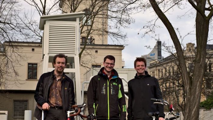 Das Projektteam "Meteorologie hautnah": Jakob Thoböll, Johannes Röttenbacher, Oscar Ritter (v.l.n.r.)