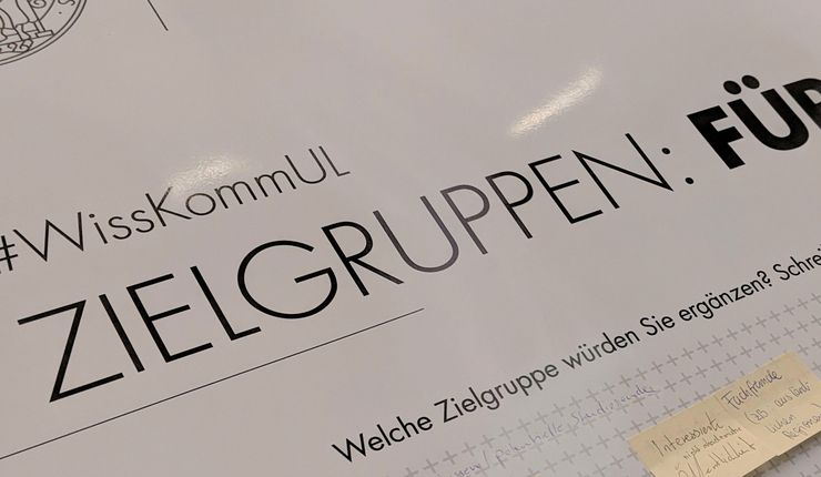 Plakat mit der Aufschrift: Zielgruppen, Für wen?