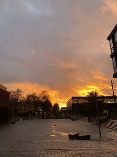 Sonnenuntergang am Campus