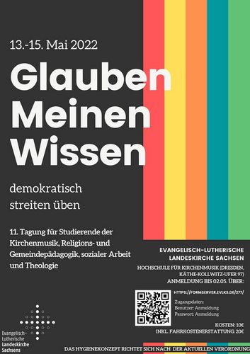 Plakat zur Tagung: Glauben Meinen Wissen vom 11.–13.05. in Dresden.