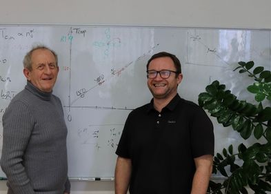 Professor Jürgen Haase (left) and Michael Jurkutat Professor Jürgen Haase (left) and Michael Jurkutat