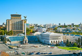 Stadtansicht von Kiew in der Ukraine
