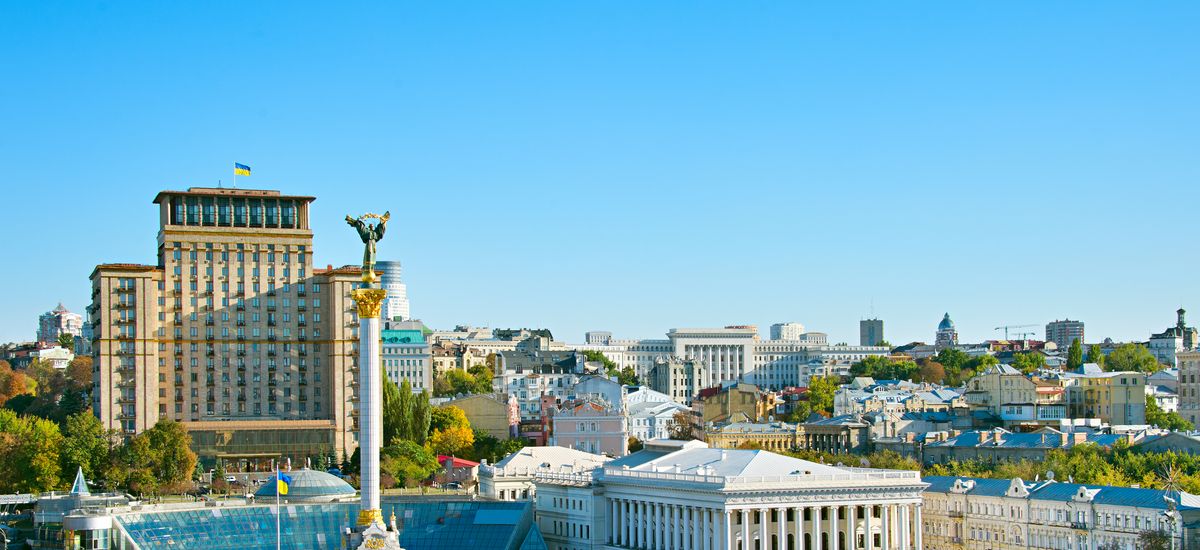 Stadtansicht von Kiew in der Ukraine