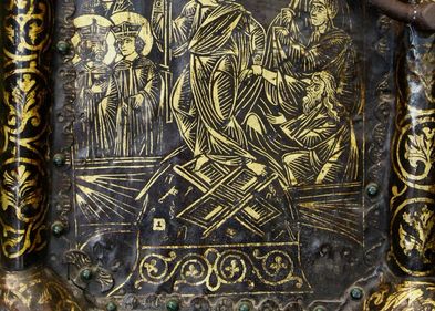 Christi Auferstehung auf der Bronzetür der Muttergottes-Geburtskathedrale von Susdal, (13. J.) – Foto: Frank M. Lütze
