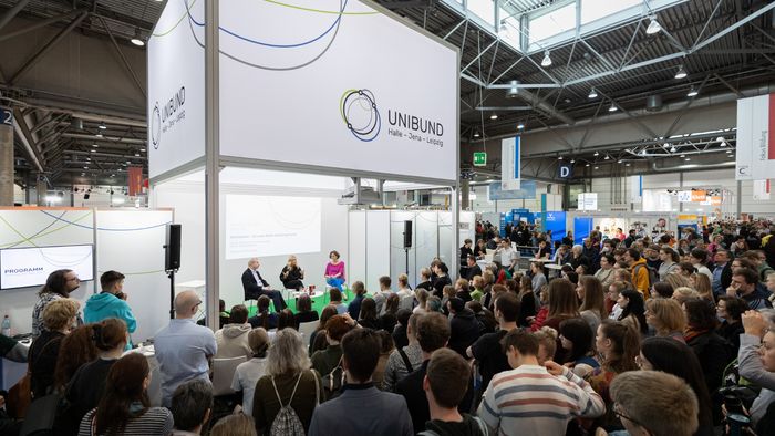 Stand des UNIBUNDS auf der Buchmesse