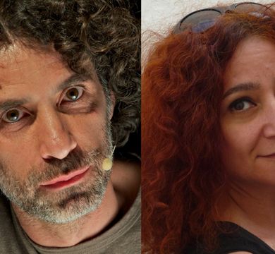 Die Theaterkünstler:innen Rabih Mroué und Lina Majdalanie haben im Sommersemester die Bertolt Brecht Gastprofessur der Stadt Leipzig am Centre of Competence for Theatre (CCT) der Universität Leipzig übernommen. Foto: Privat Auf dem Bild sind die Porträts der Theaterkünstler:innen Rabih Mroué und Lina Majdalanie zu sehen.