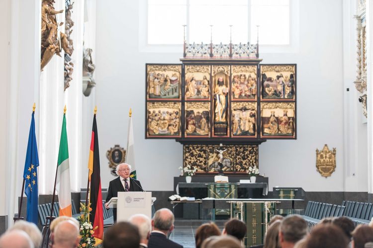 President Higgins gave a speech in the Paulinum on the future of Europe.