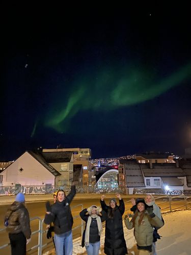 Studierende bei den Polarlichtern 
