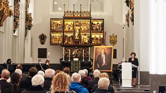 Gedenken an Altrektor Cornelius Weiss im Paulinum anlässlich der Universitätsvesper am 27. Oktober 2021. Foto: Michael Lindner, Universität Leipzig