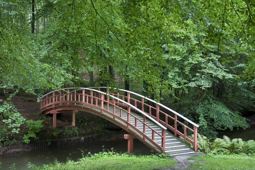 [Translate to English:] Brücke führt über kleinen Bach