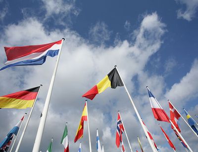 Foto von wehenden Flaggen verschiedener Nationen