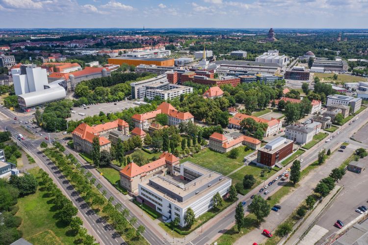 Das Bild zeigt eine Luftaufnahme des Veterinärmedizinischen Campus.