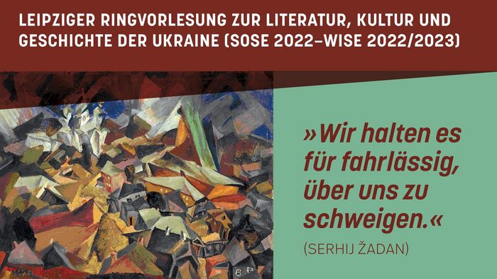 Zu sehen ist das Ankündigungsplakat zur Ringvorlesung Ukraine