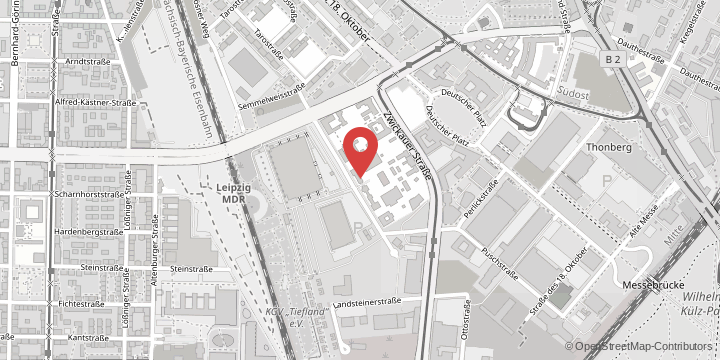 the map shows the following location: Institute of Pharmacology, Pharmacy and Toxicology, An den Tierkliniken 15, 04103 Leipzig
