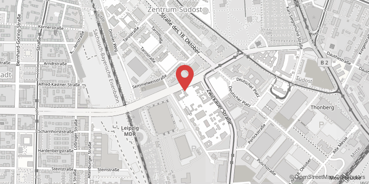 the map shows the following location: Institute of Physiology, An den Tierkliniken 7/7a, 04103 Leipzig