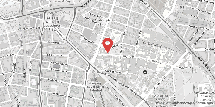 the map shows the following location: Institute of Anatomy, Liebigstraße 13, 04103 Leipzig