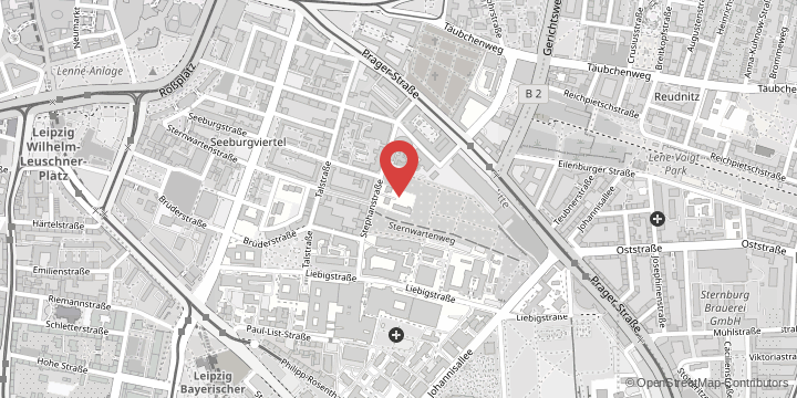 the map shows the following location: Institute for Meteorology, Stephanstraße 3, 04103 Leipzig