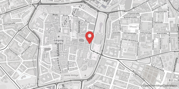 die Karte zeigt folgenden Standort: Kustodie, Goethestraße 2, 04109 Leipzig