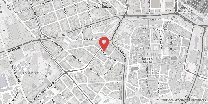 die Karte zeigt folgenden Standort: Institut für Versicherungslehre, Gottschedstraße 12, 04109 Leipzig